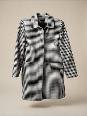 Style & Co Petite Blazer Jacket Black White Geometric Print Size 12P Career Chic